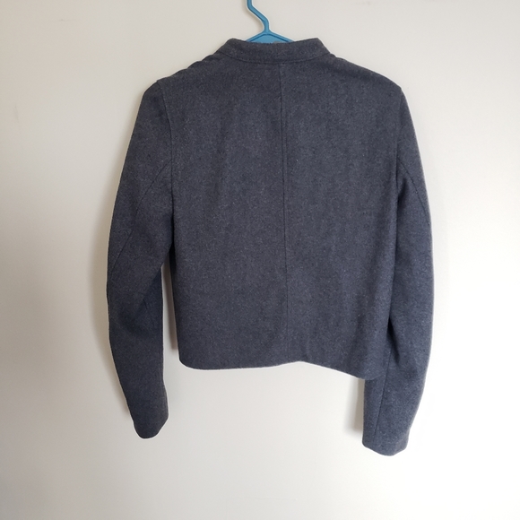 Gap Wool Charcoal Grey Zip Biker Jacket Size Med - Picture 3 of 9